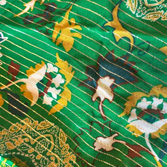 Zara green embellished metallic shimmery kaftan dress NWT - Picture 5 of 16